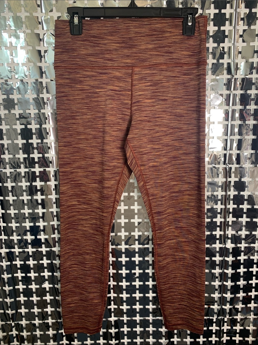 Athleta Multicolor Space-Dye Leggings - Rust/Burgundy Blend